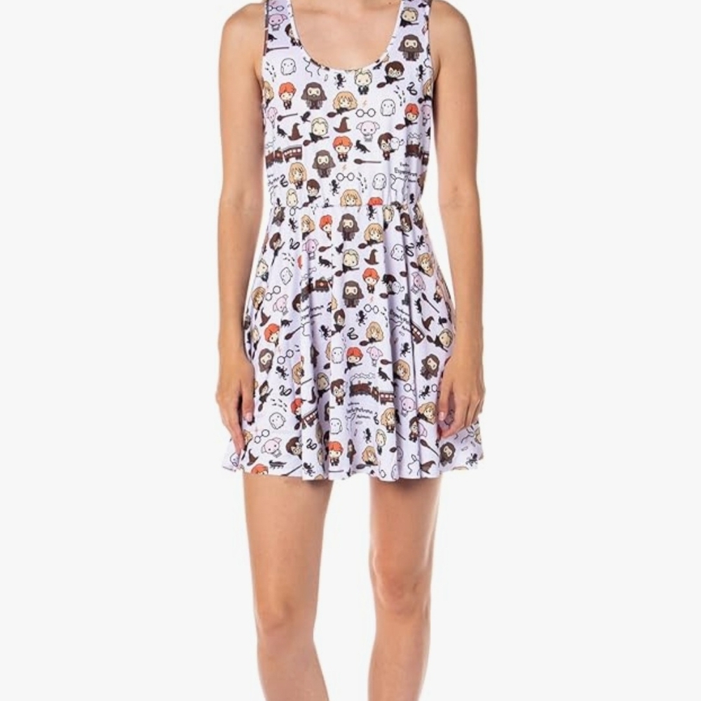 Harry Potter Graphic Character Print Tank Skater Dress - NEW (Never Worn)